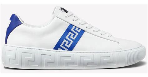 versace collection leather sneakers|Versace sea greca sneakers.